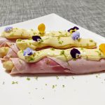 Espárragos con jamón cocido y mayonesa